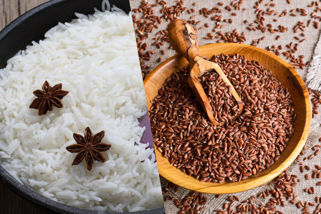 Nombre de calories du riz basmati en comparaison avec le riz rouge