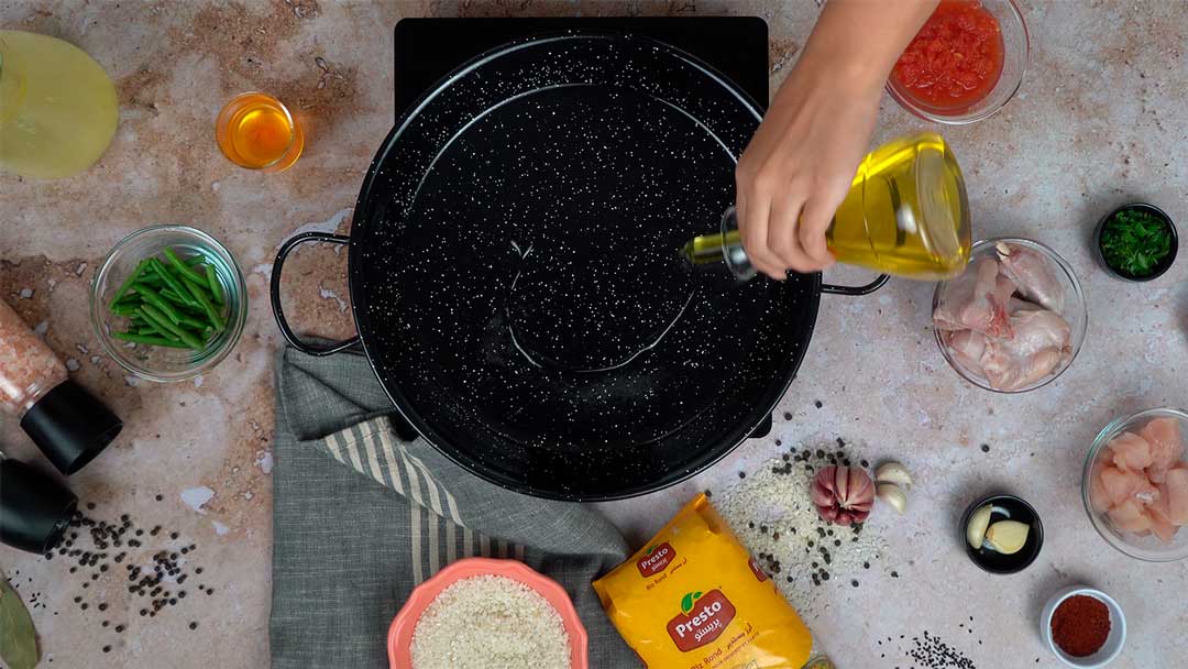 Paella valencienne : Préparation des ingrédients