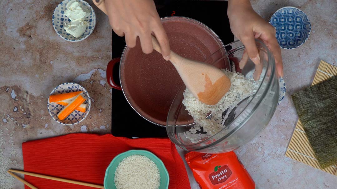 maki au surimie : Cuisson de riz