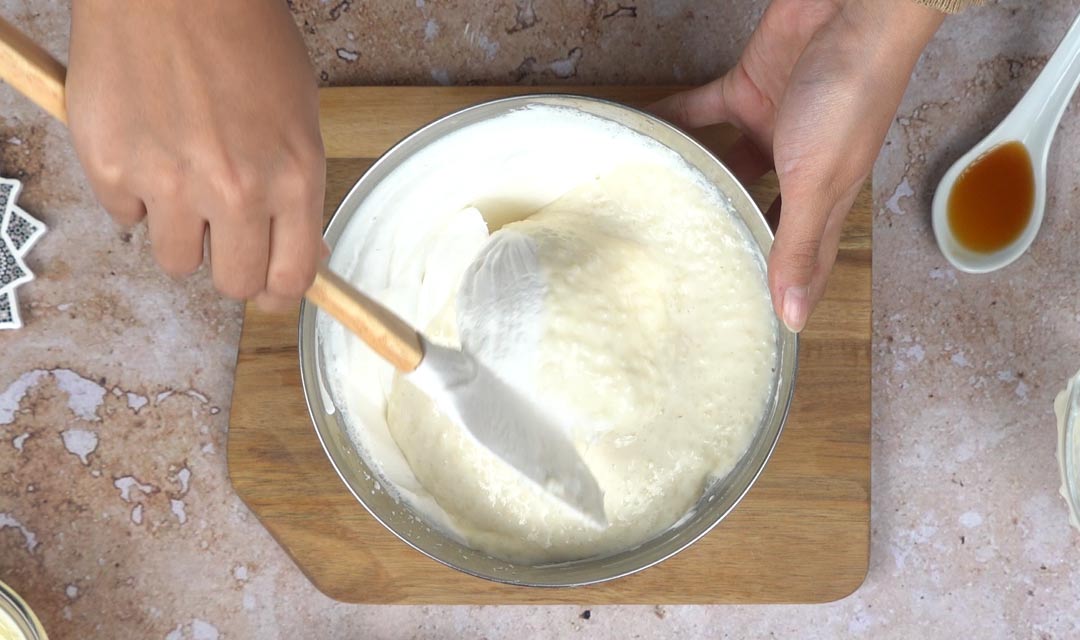 gateau de riz : Préparation de l'appareil à glace