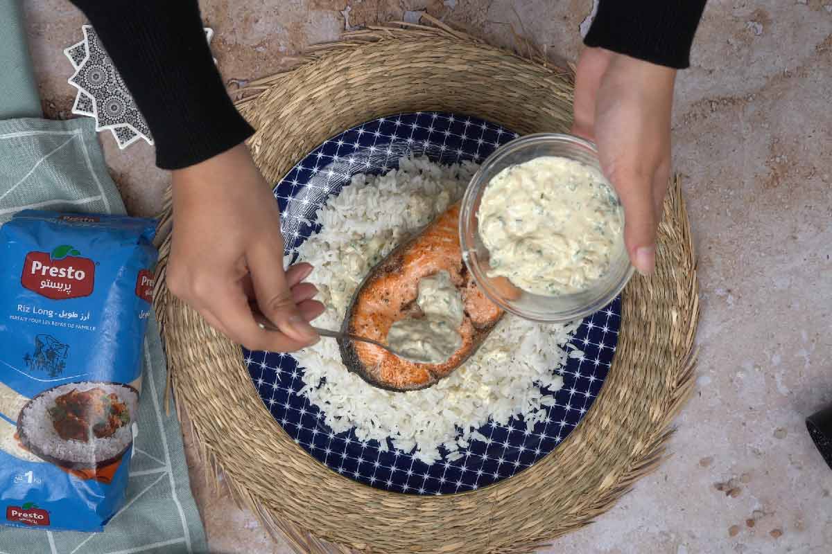 riz aux poissons : Assemblage des ingrédients