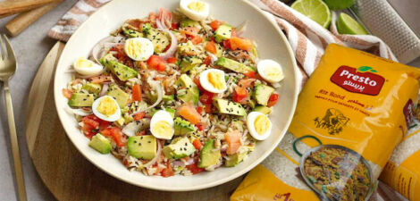 imagen receta Salade de riz à l’avocat : une recette fraîche et nutritive