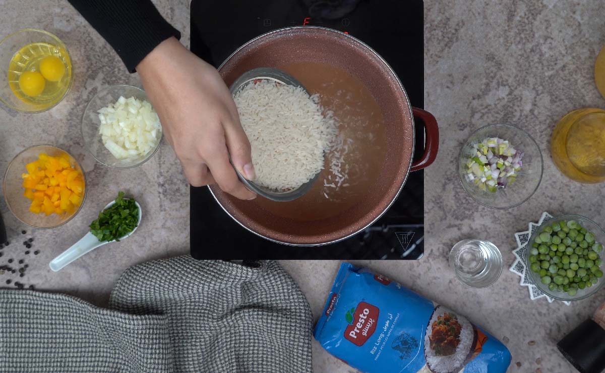 Recette de riz frit : Préparation du riz