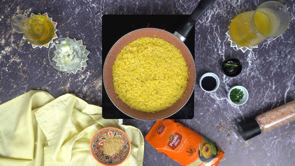 الأرز الأصفر : طبخ الأرز