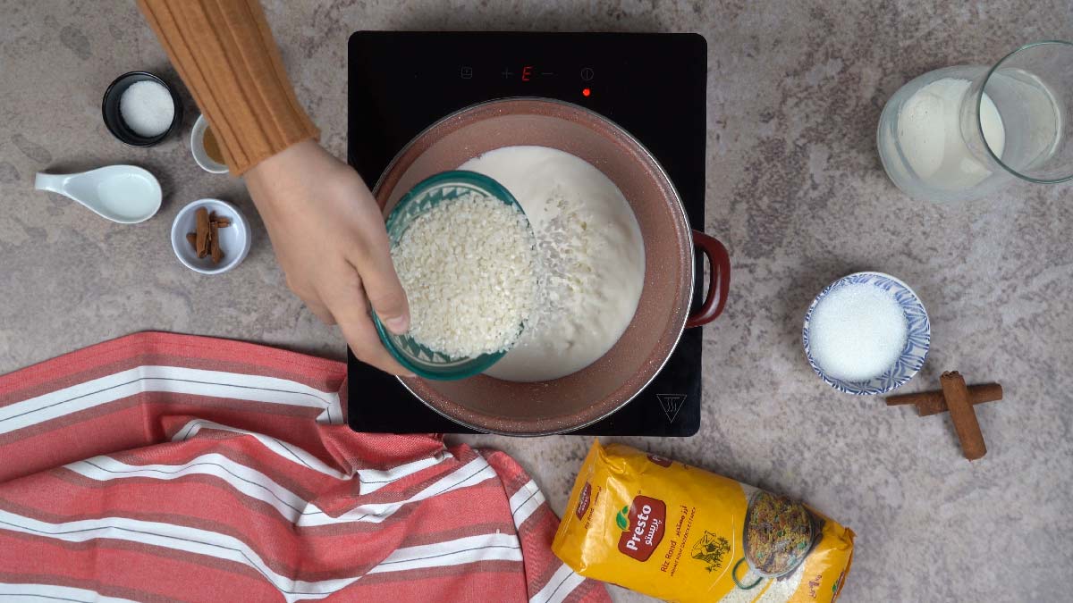 بودينغ الأرز: إعداد الأرز