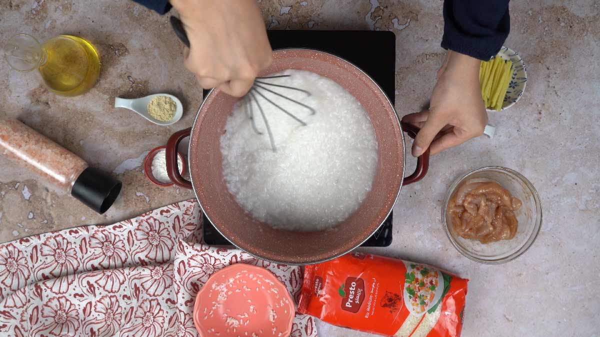 congee : Mixage du riz