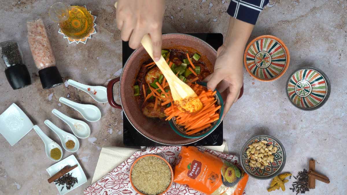 kabsa: Ajout des légumes