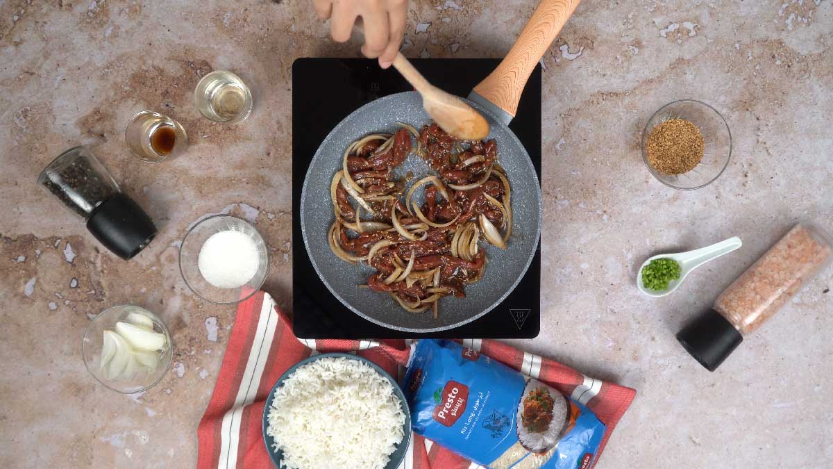 bulgogi : Cuisson de la viande