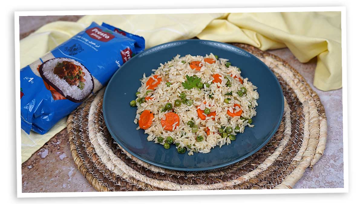 riz carotte petit pois: Présentation du plat