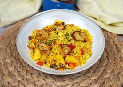 Riz exotique au poulet et ananas