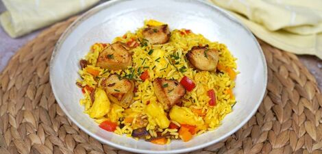 imagen receta Riz exotique au poulet et ananas