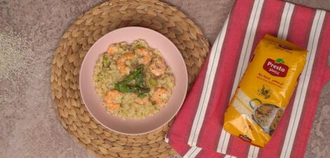 Risotto d'asperge et de crevettes