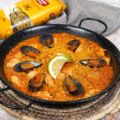 Paella de fruits de mer et poulet