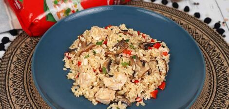 imagen receta Riz au poulet et aux champignons