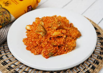 Riz au poulpe et à l’artichaut